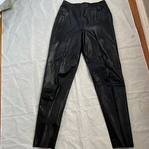 Vakko black leather side zip pants sz10
